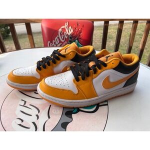 Nike Air Jordan 1 Low "Taxi" Yellow/ Black 553558-701 USM 9 W 10 1/2